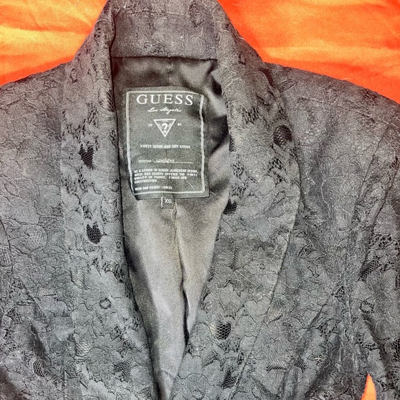 Guess Jackets & Blazers - GUESS fitted lace blazer in black